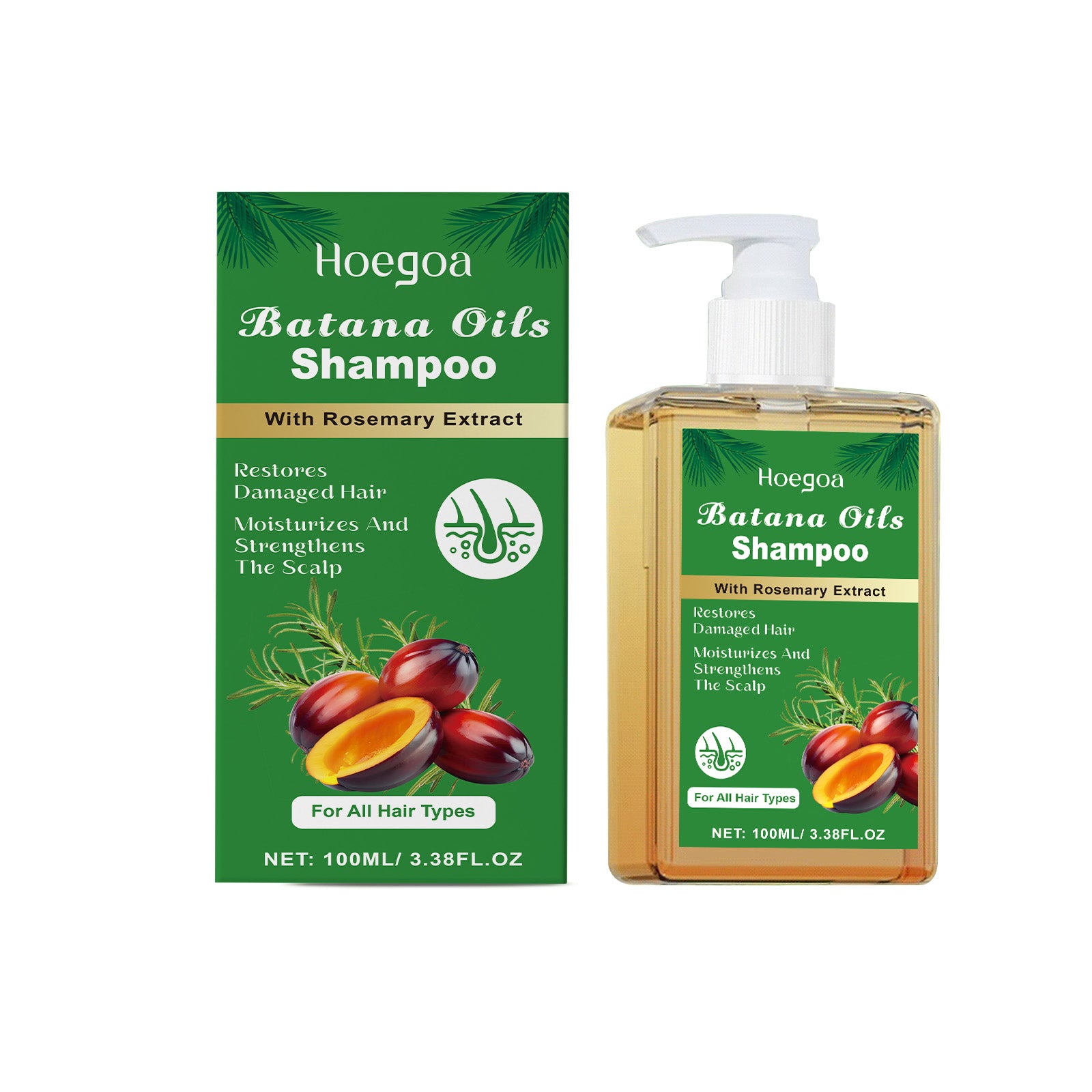 Hoegoa Batana Hair Care Shampoo, Cleans Scalp Gently Nourishes And Softens Hair With Rosemary Shampoo