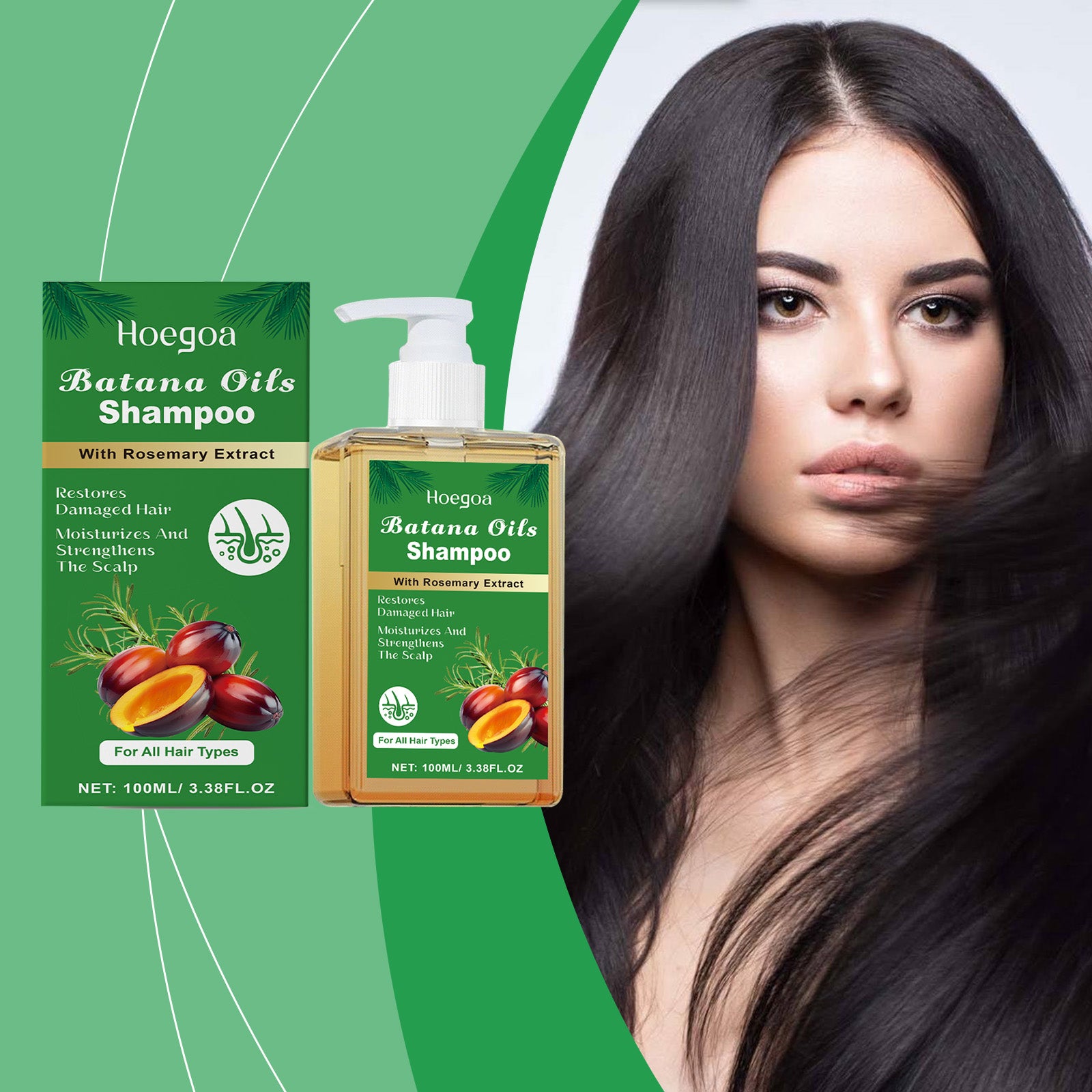 Hoegoa Batana Hair Care Shampoo, Cleans Scalp Gently Nourishes And Softens Hair With Rosemary Shampoo