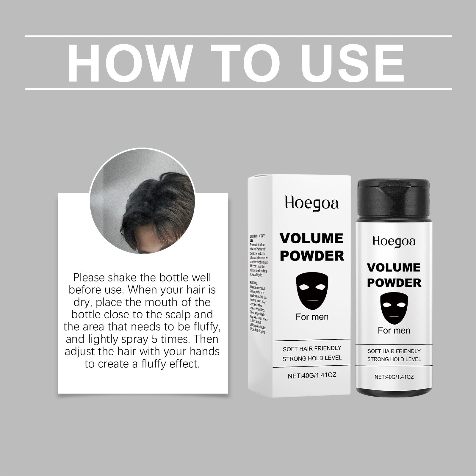 Hoegoa Volumizing Setting Powder, Mild Ingredients Leave-In Fluffy Oil Control Fresh And Long-Lasting Setting Powder