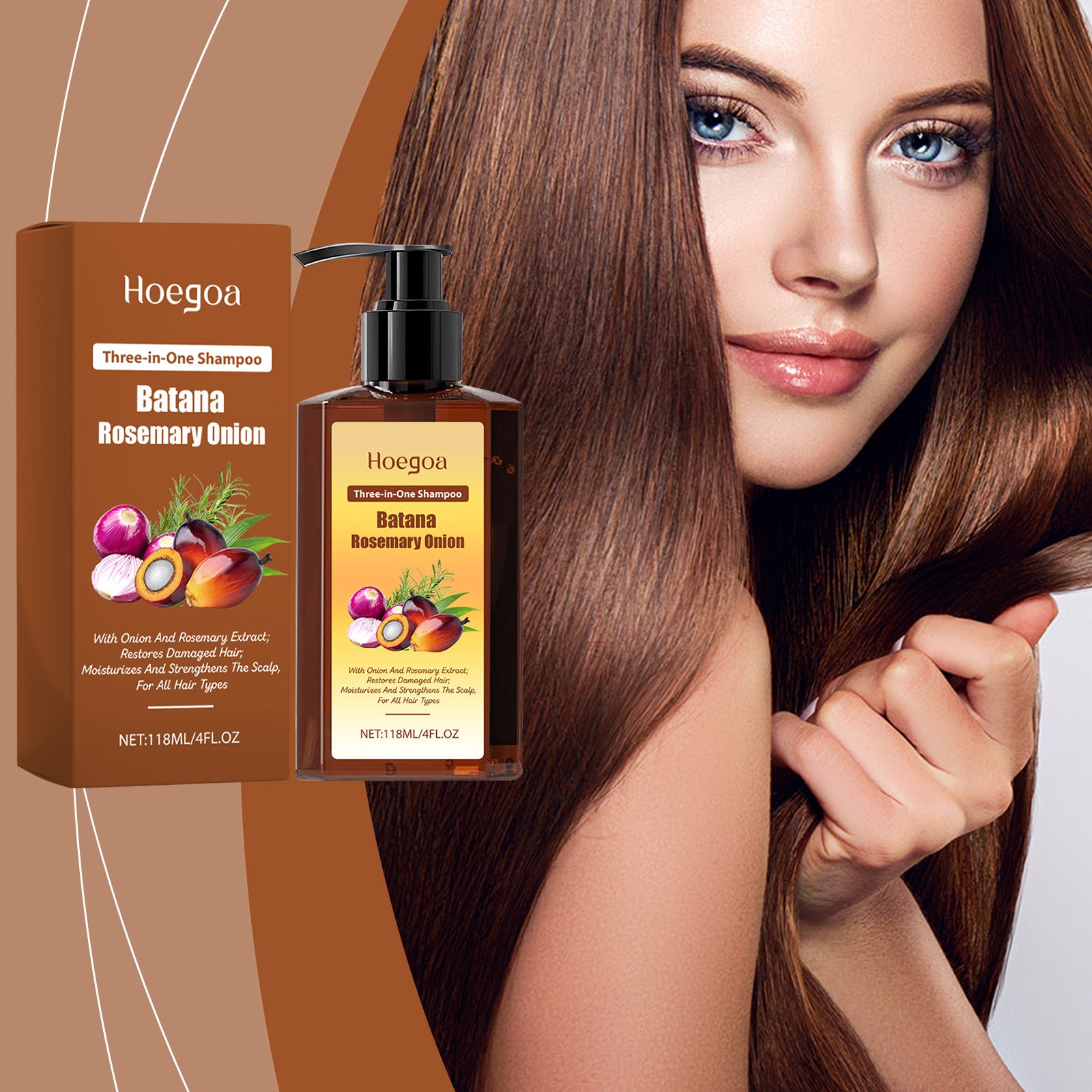 Hoegoa 3 In 1 Nourishing Hair Shampoo, Cleans And Nourishes Scalp, Moisturizes Hair And Softens Hair Shampoo
