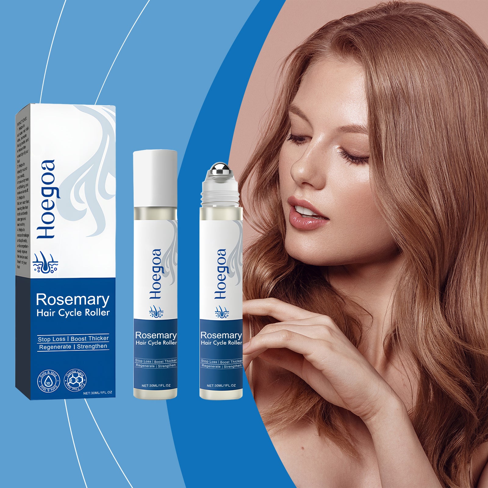Hoegoa Hair Roller Essence Moisturizes The Scalp, Provides Moisturizing, Softening, Brightening And Daily Massage Essence For Hair Care