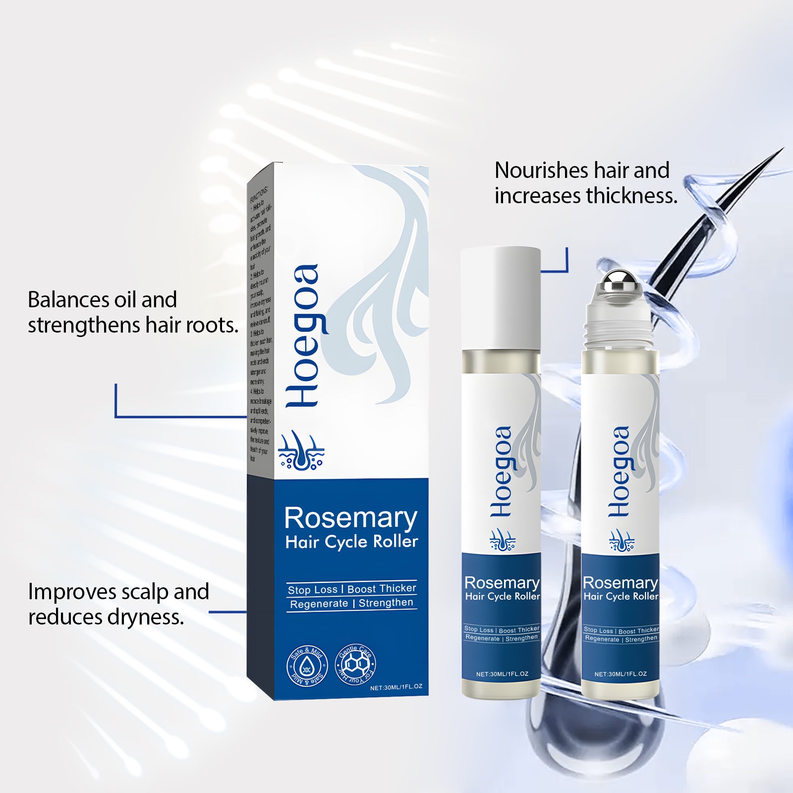 Hoegoa Hair Roller Essence Moisturizes The Scalp, Provides Moisturizing, Softening, Brightening And Daily Massage Essence For Hair Care