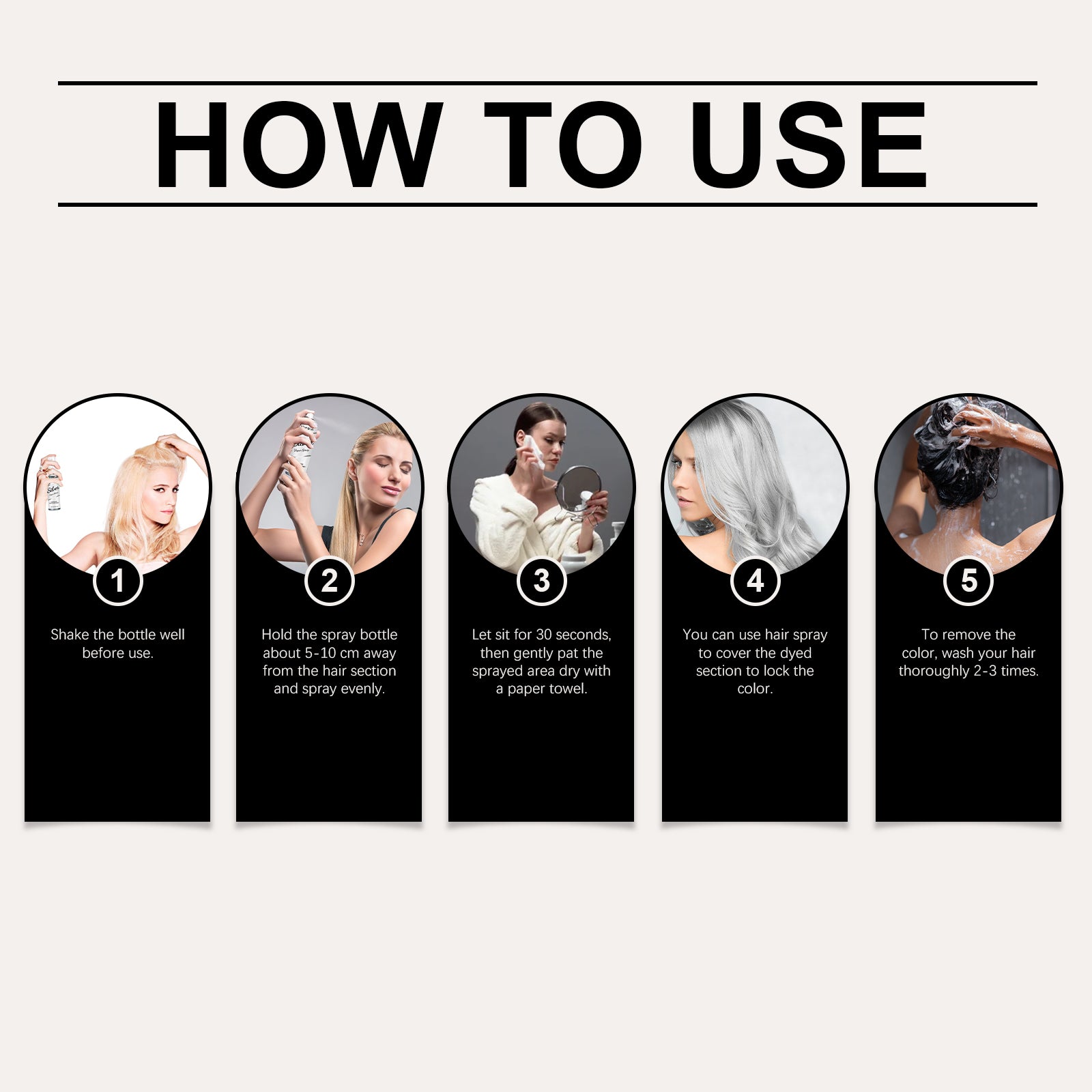 Hoegoa Silver Gray Hair Spray, Long-Lasting Moisturizing, Nourishing, Plant Extraction Hair Care Fashion Hair Color