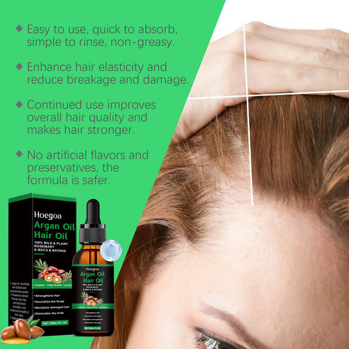 Hoegoa Argan Hair Care Essential Oil, Improves Dry And Split Hair And Nourishes Hair Care Essential Oil