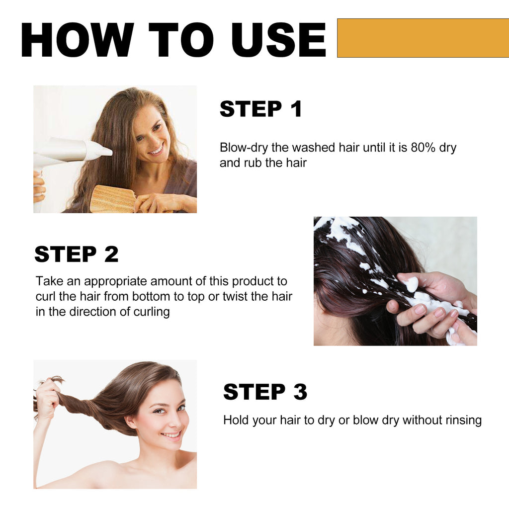 Hoegoa Moisturize Styling Elastin Cream, Curls Volumizing Shine Natural Puffiness Styling Conditioner